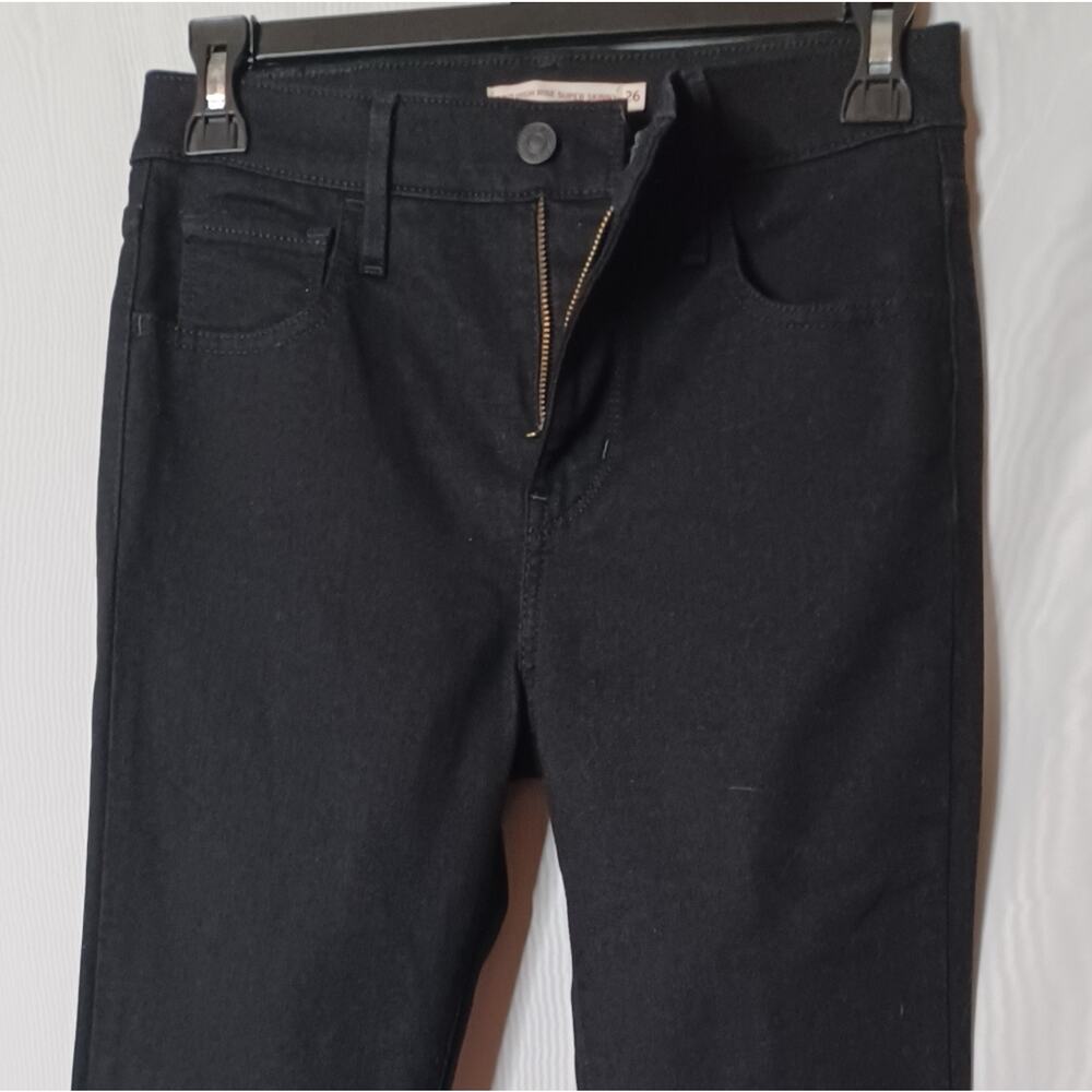 LEVI 720 High-Rise Super Skinny Black Stretch Jeans. Size 26 - Picture 3 of 10